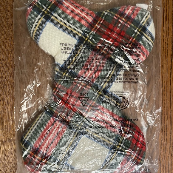NEW Pottery Barn Stewart Plaid Bone Pet Dog Christmas Stocking - Picture 3 of 3